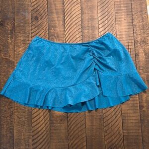 CupShe Teal Blue Ruffled Women's Swim Skirt M/L